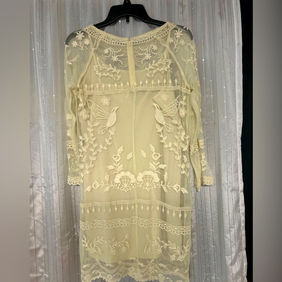 Elegant Cream Embroidered Dress - Picture 1 of 7